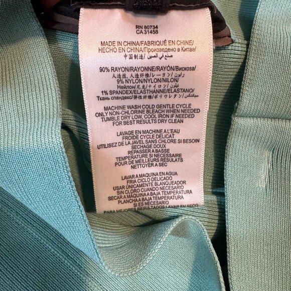 BCBGMaxAzria Simone Bandage Skirt Light Aqua Pull On Stretch Bodycon Size XS - Picture 5 of 10